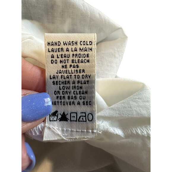 NWT $118 Max Studio Size Small White Navy Cotton Embroidered Summer Dress #I14-5 - Picture 10 of 11